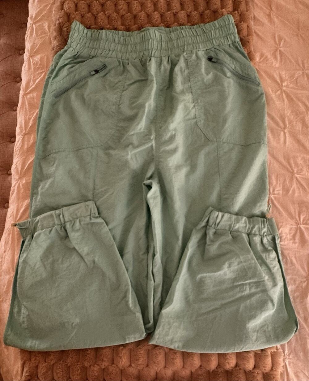 Zenana High Waist Windbreaker Jogger Green Travel Sport Size 2X